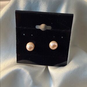 Hand Crafted With Peach Pearls Earrings